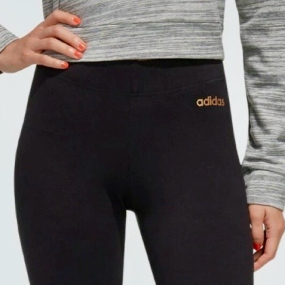 Adidas Performance Essentials Branded Leggings Bl… - image 8